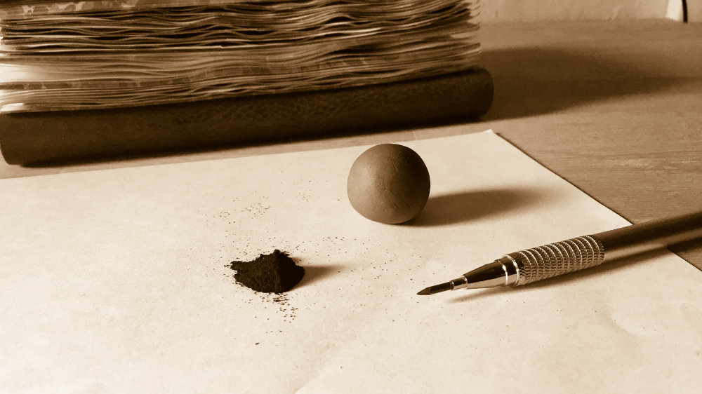 LP1 6 Leather Sketchbook and graphite and 2 mm Mechanical Pencil Sketchbook and graphite and kneaded eraser